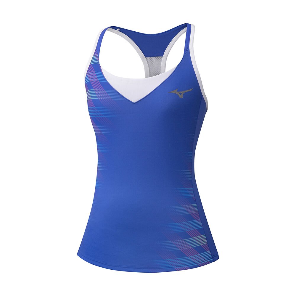 Camiseta De Tirantes Mizuno Printed Mujer Azules Outlet LERH-83045